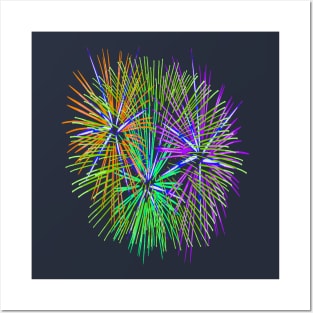 Light Up The Night Sky Colorful Fireworks Celebrations 2 Posters and Art